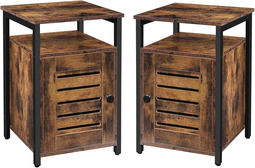 Set of 2 Wood Nightstand with Storage A815985