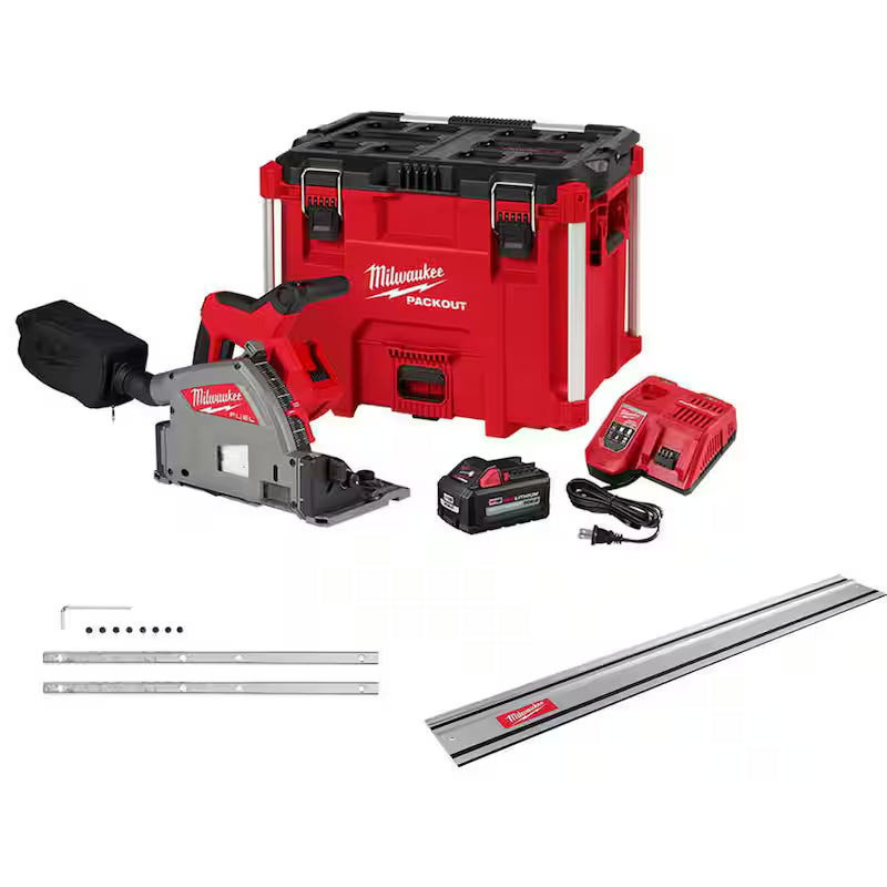 18V Brushless Cordless 6-1/2 in. Plunge Track Saw Kit with Guide Rail O6100