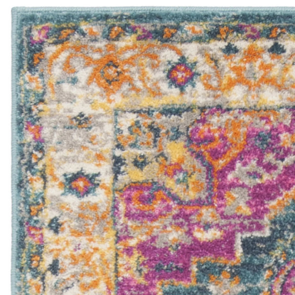 Blue Multi Floral Runner Rug 2'3" x 10' H381