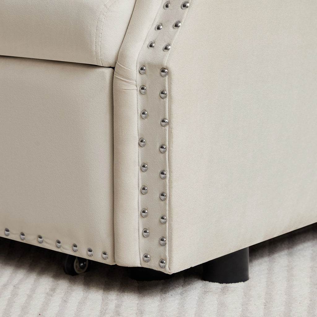 Velvet Convertible Sleeper Sofa Bed B729246