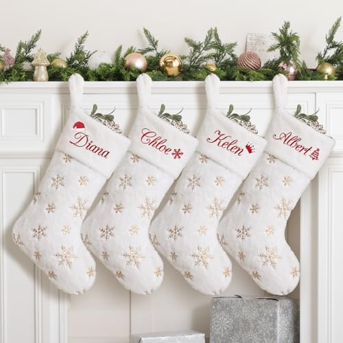 White 1 Pack Large Faux Fur Christmas Stockings O1236