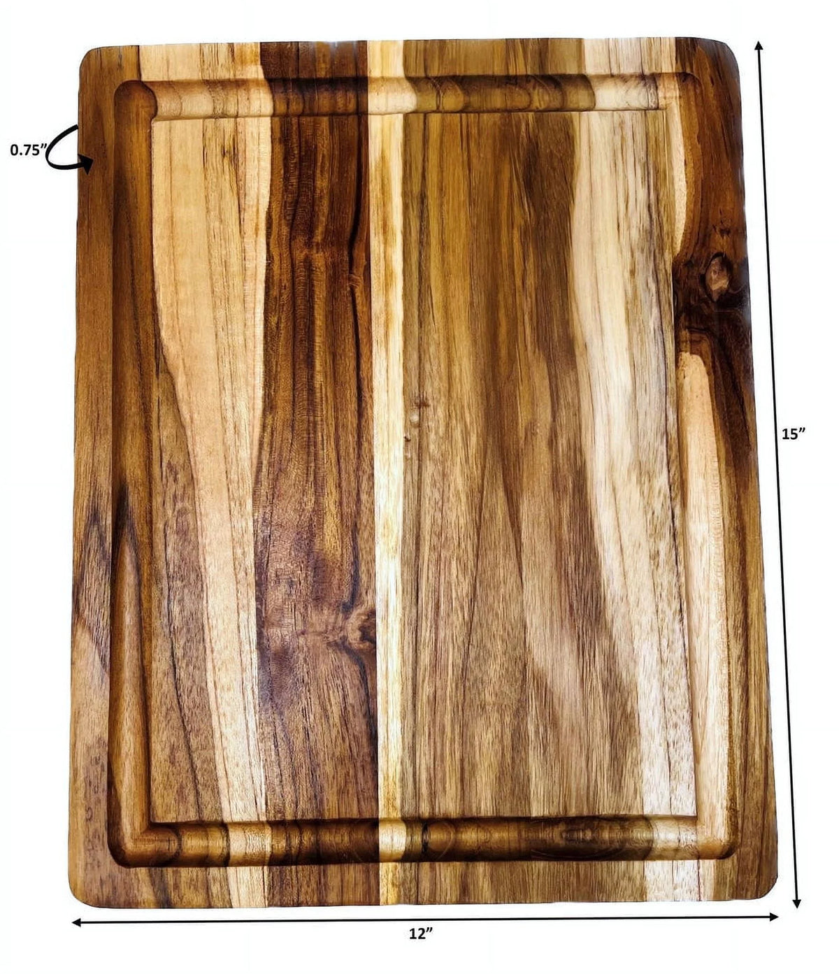 Brown Teak Wood Cutting Board with Juice Groove Q2557