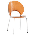 Amber Plastic Dining Chair with Chrome Metal Legs W594866