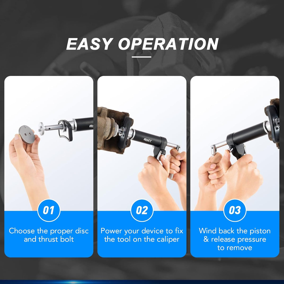 23pc Pneumatic Brake Caliper Compression Tool with 22 Disc Adapters and 2 Caliper Hangers I663015
