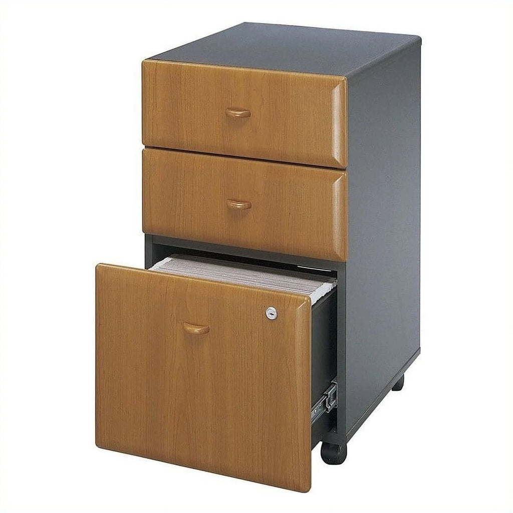3 Drawer Wood Mobile Filing Cabinet Set of 2 U948