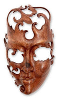 Large Beige Suar Wood Mask T29911