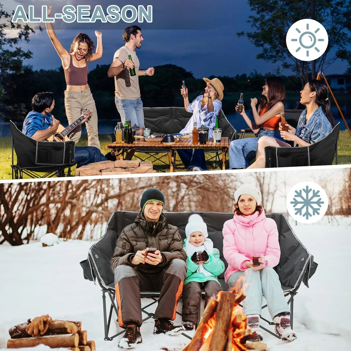 Oversized Heated Two Person Folding Camping Chair N6936
