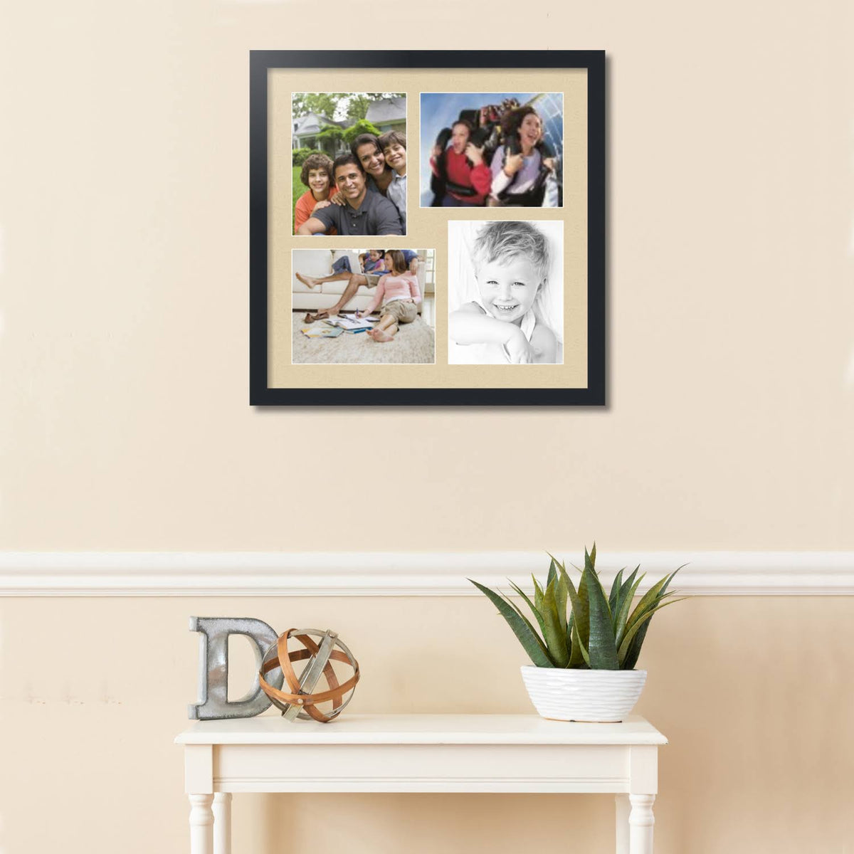Satin Black Collage Picture Frame 4 Openings 8x10 W24842