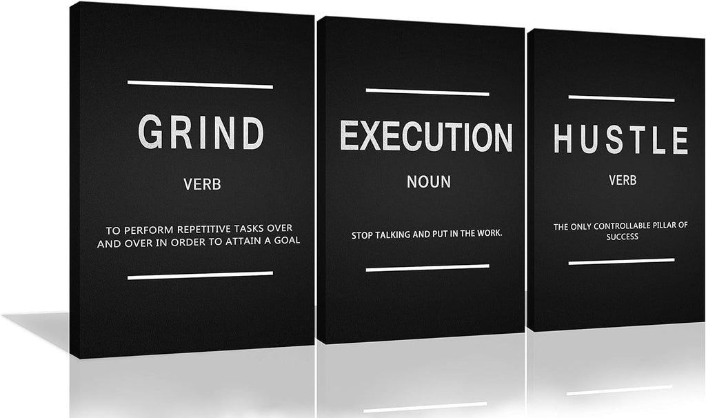 Inspirational Quote Canvas Wall Art 3 Panels 24x36x3 I279514