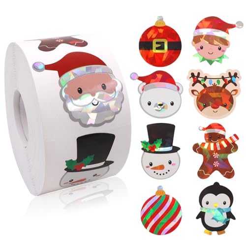 Christmas Stickers 1 Roll 500Pcs F295