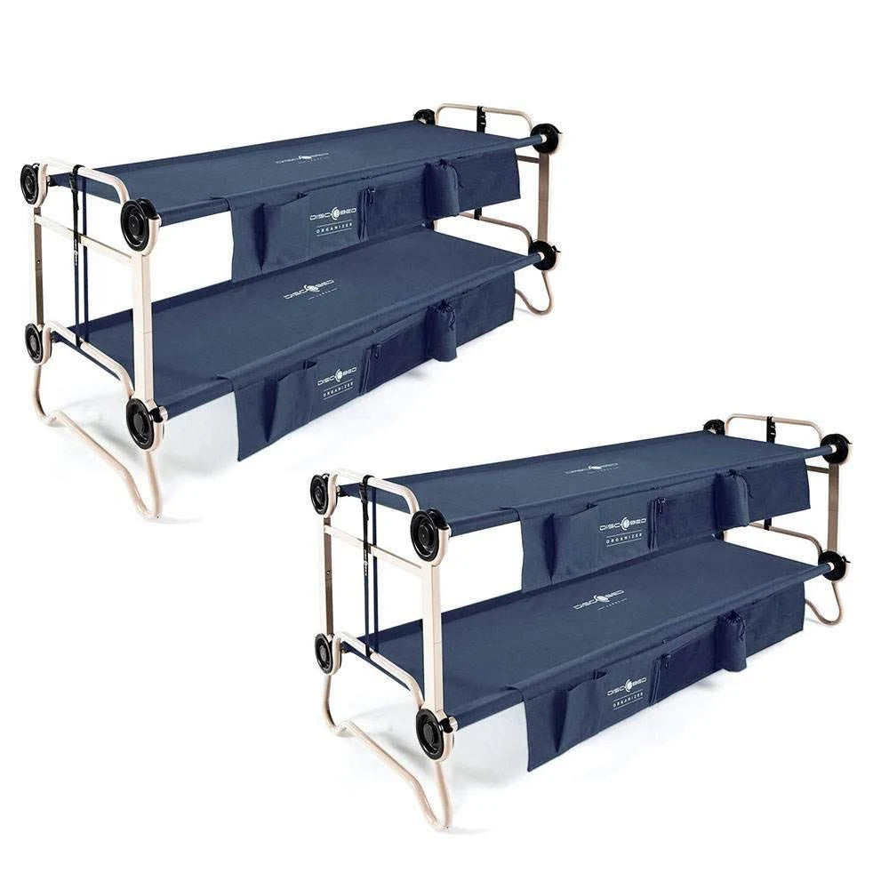 Navy Blue 2 Pack Double Cot with Organizers V432