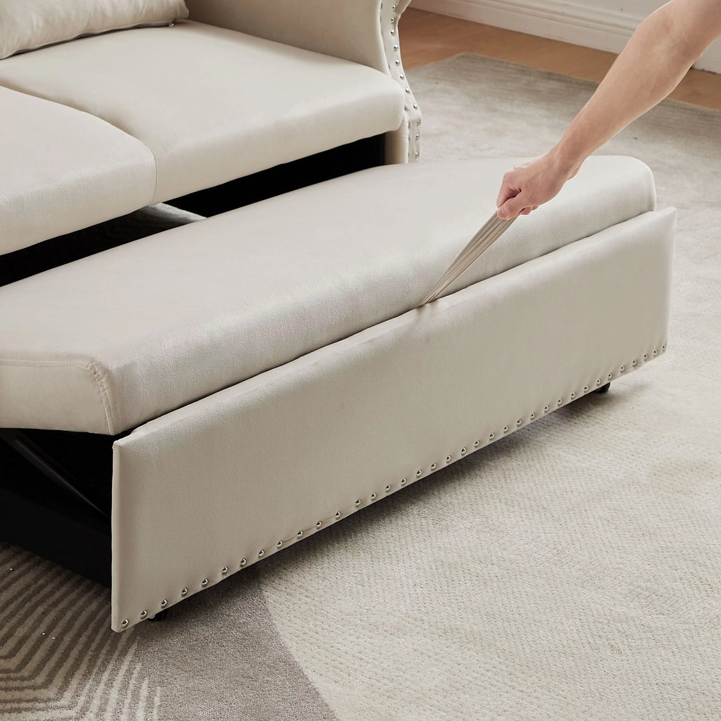 Velvet Convertible Sleeper Sofa Bed B729246