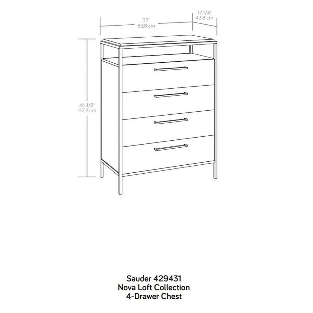 4-Drawer Bedroom Dresser with Open Shelf Q3563