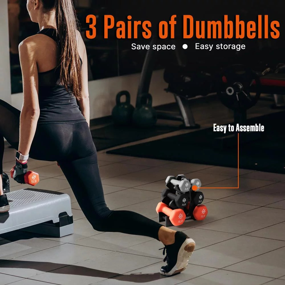 20 lbs. Neoprene Coated Dumbbell Set with Stand M889