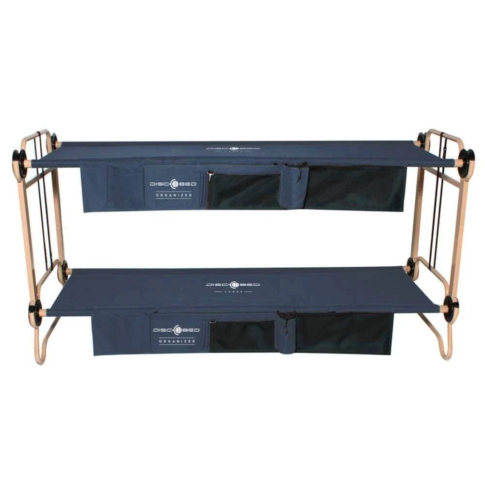 Navy Blue 2 Pack Double Cot with Organizers V432