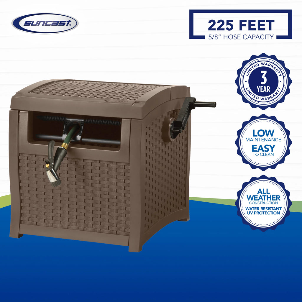 Wicker Hose Hideaway Reel with Hose Guide Q58172