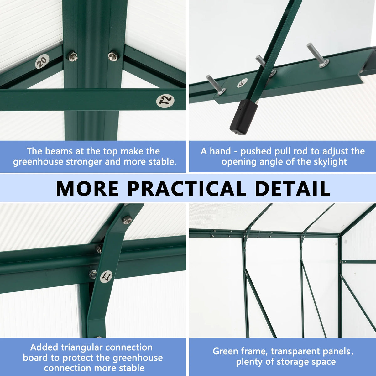 6' x 10' Aluminum Polycarbonate Greenhouse I325