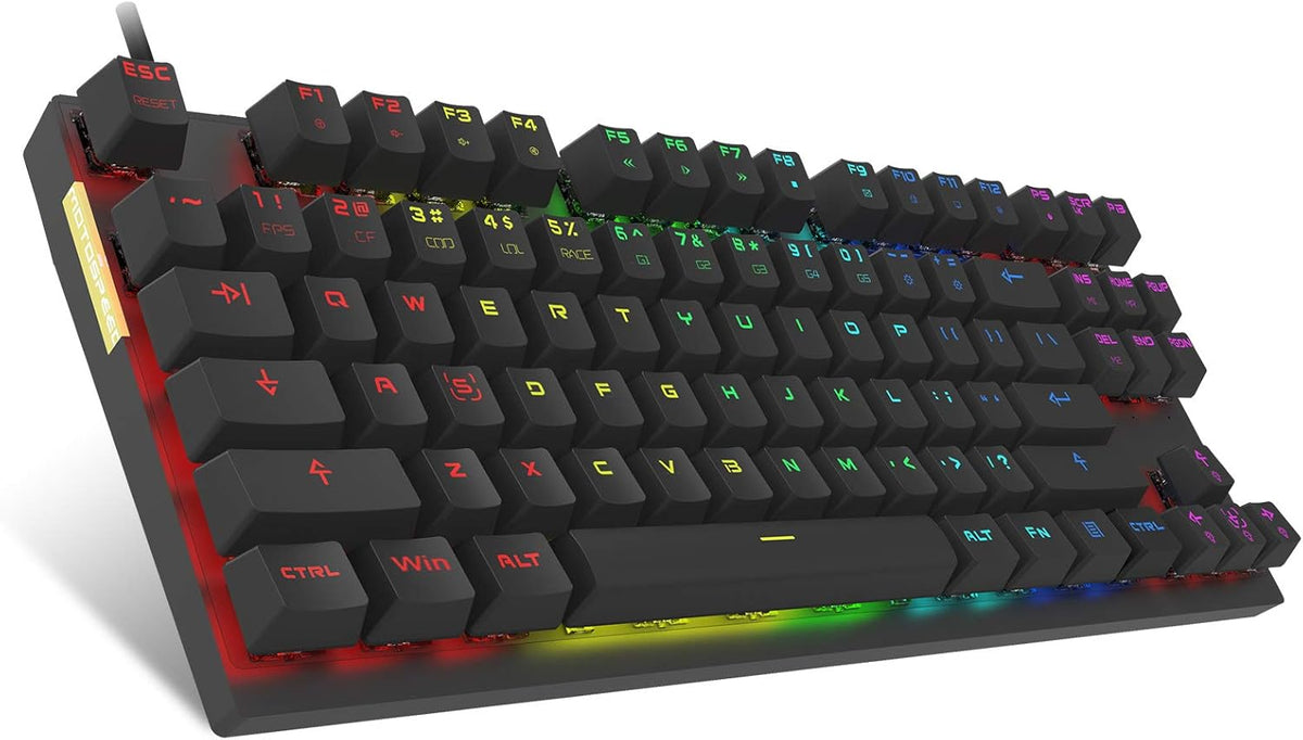 Pink 87 Keys RGB Backlit Mechanical Gaming Keyboard F341488