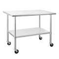 Stainless Steel Table 30 x 48 Inches with Caster Wheels X577361