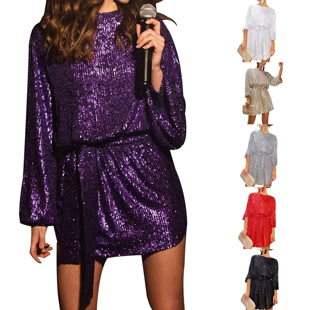 Long Sleeve Floral Lace Round Neck Evening Dress H118329