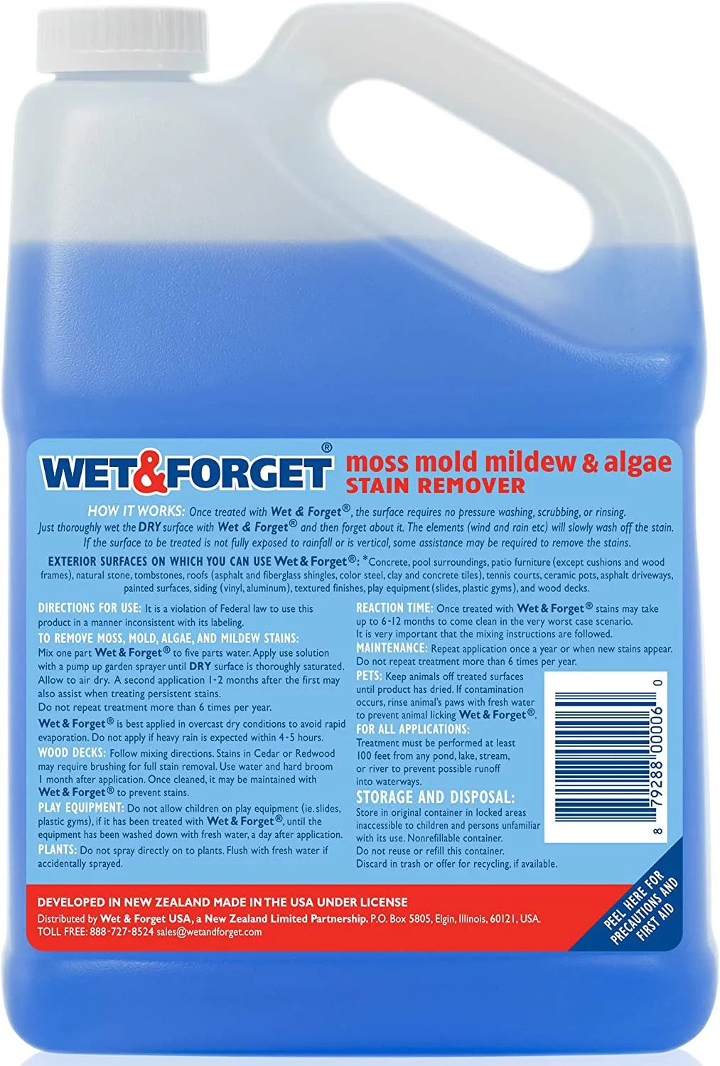 Moss Mold Mildew Algae Stain Remover Outdoor Cleaner Concentrate 128 Fluid Ounces A334