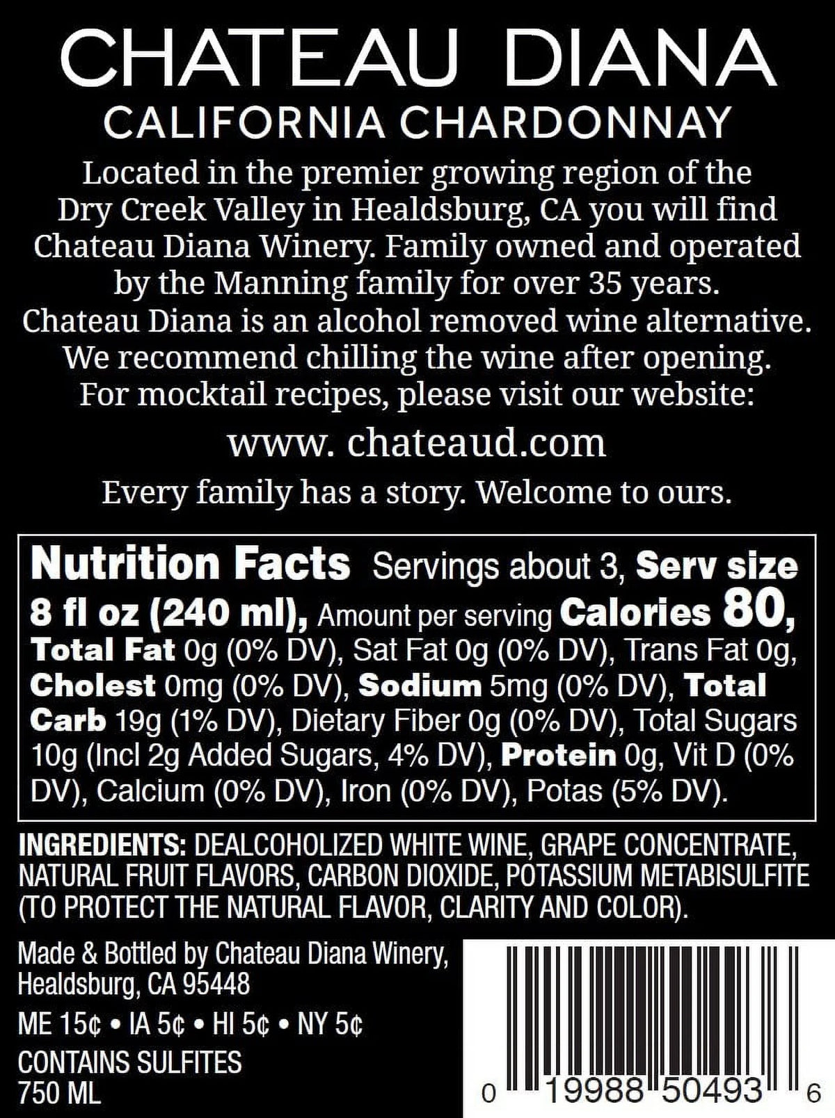 Zero Alcohol 12 Pack California Chardonnay I40828