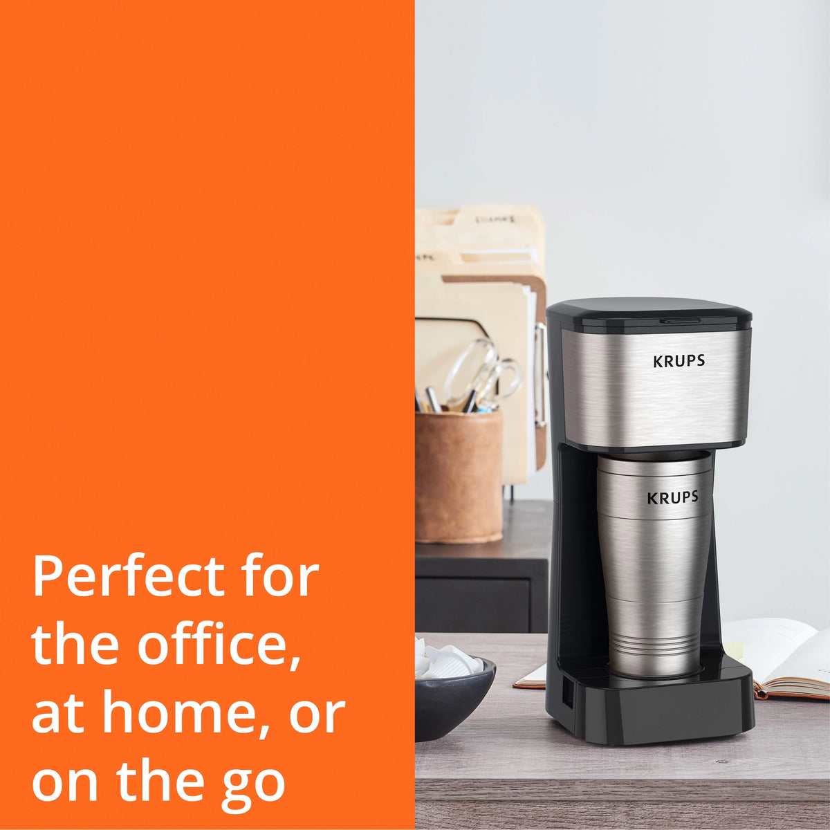 Single-Serve Coffee Maker with Stainless Steel Travel Mug J749
