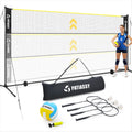 Adjustable Height Volleyball Badminton Net Set with Poles, Rackets, Shuttlecocks and Volleyball Z499
