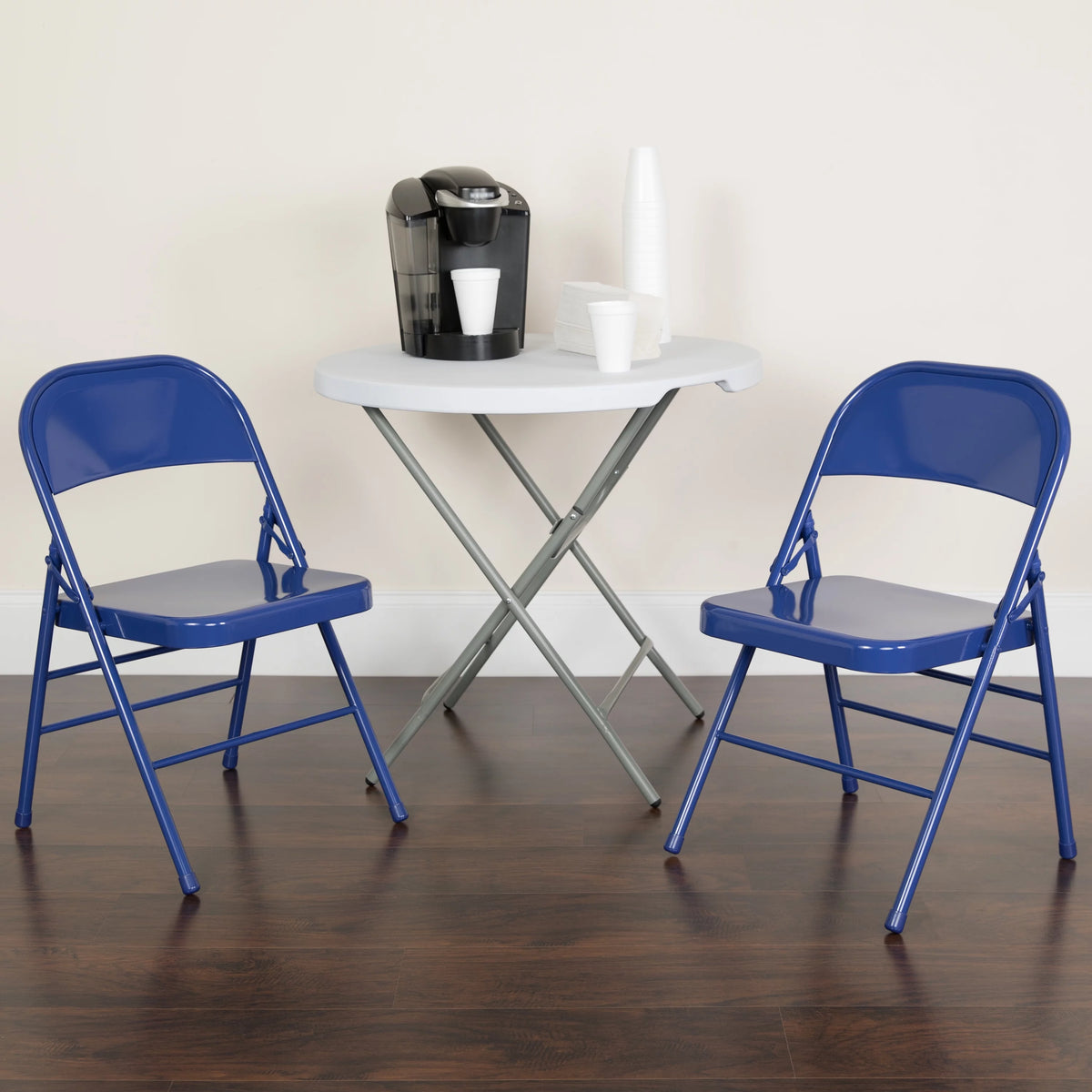 Cobalt Blue Metal Folding Chair S2307