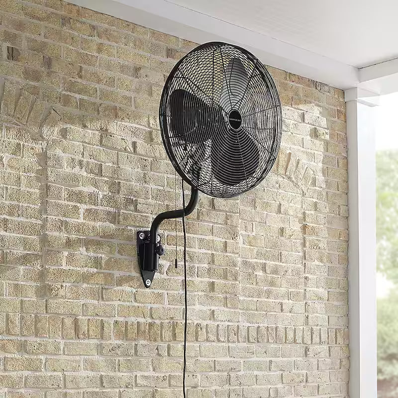 Black 3-Speed Oscillating Wall Mount Fan N871536
