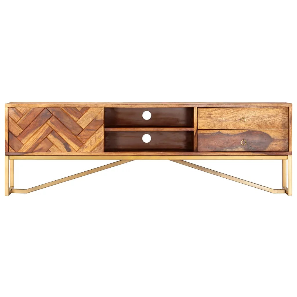 Sheesham Wood TV Stand with 2 Drawers and Shelves C770