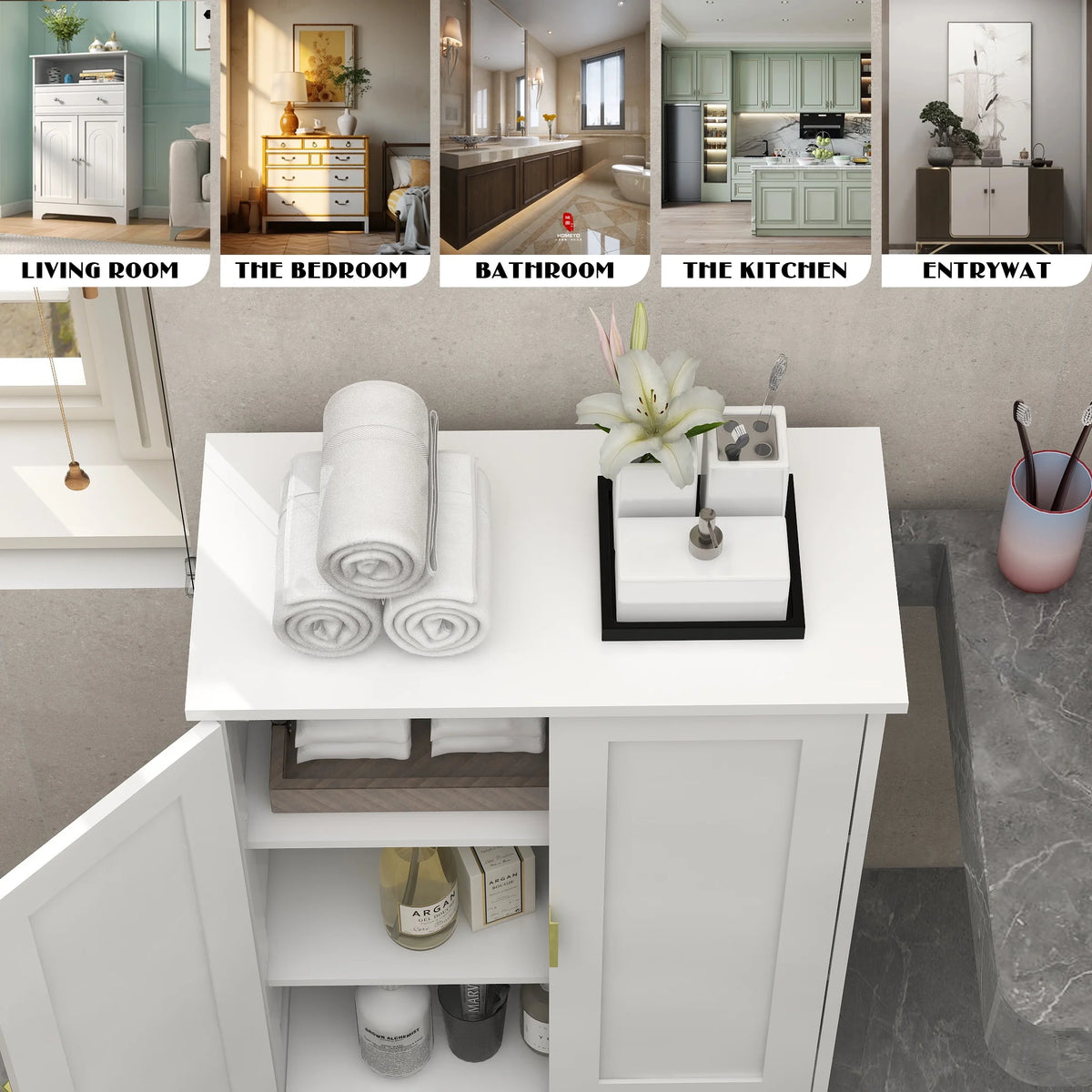 Bathroom Storage Cabinet with 2 Doors L660579