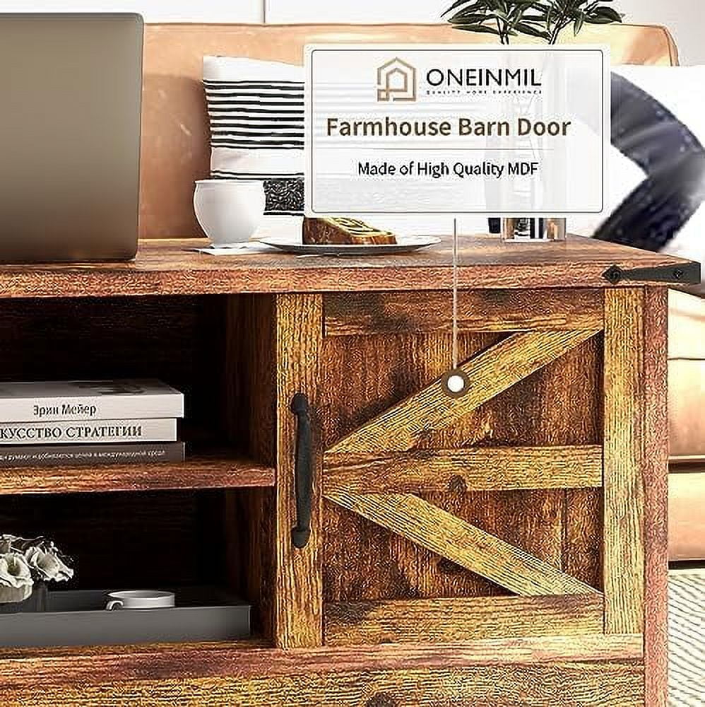 White Coffee Table with Barn Doors B261946