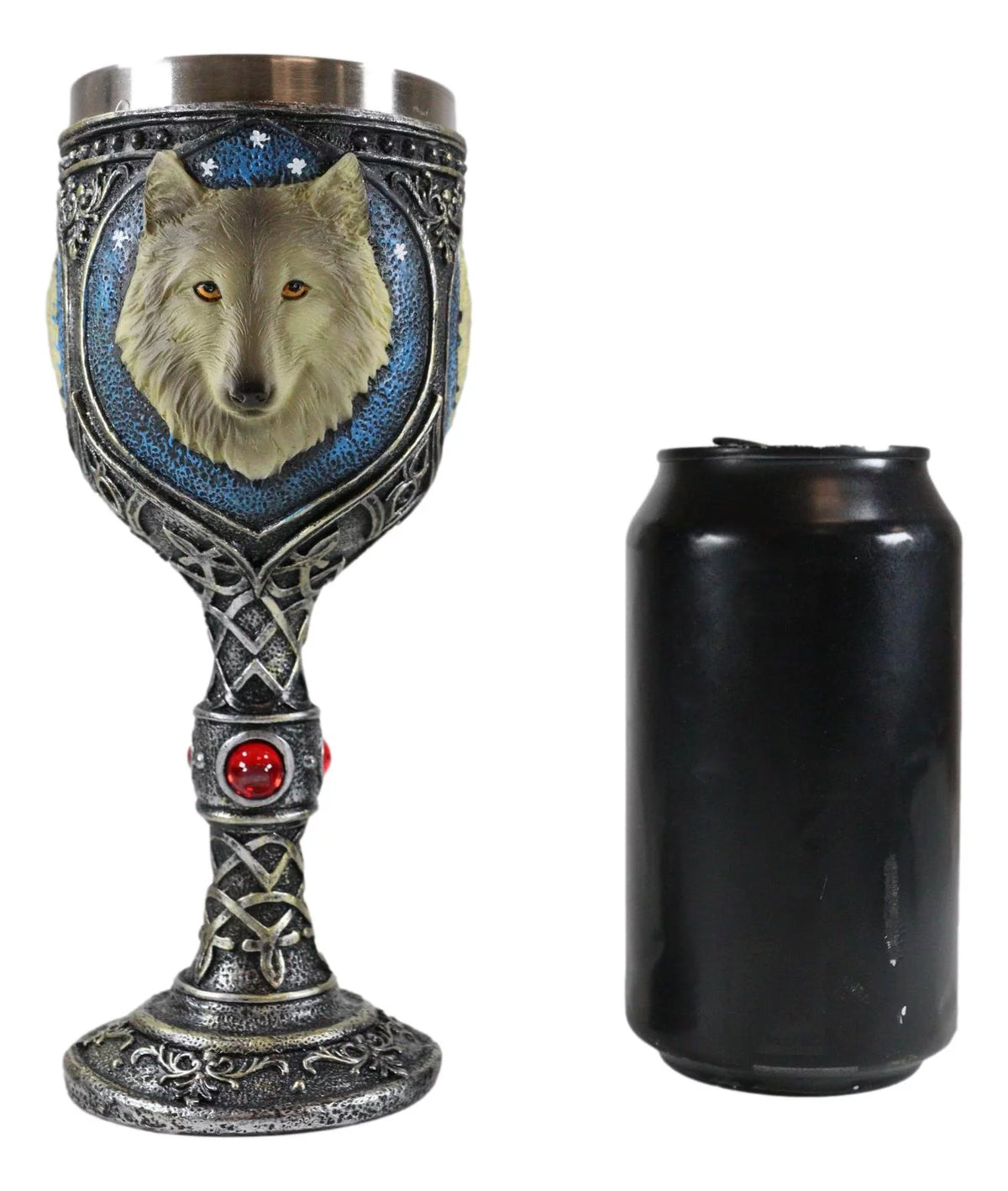 Gray Wolf Celtic Tribal Wine Chalice Goblet Cup W879