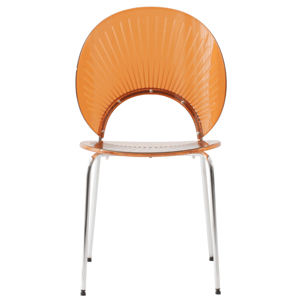 Amber Plastic Dining Chair with Chrome Metal Legs W594866