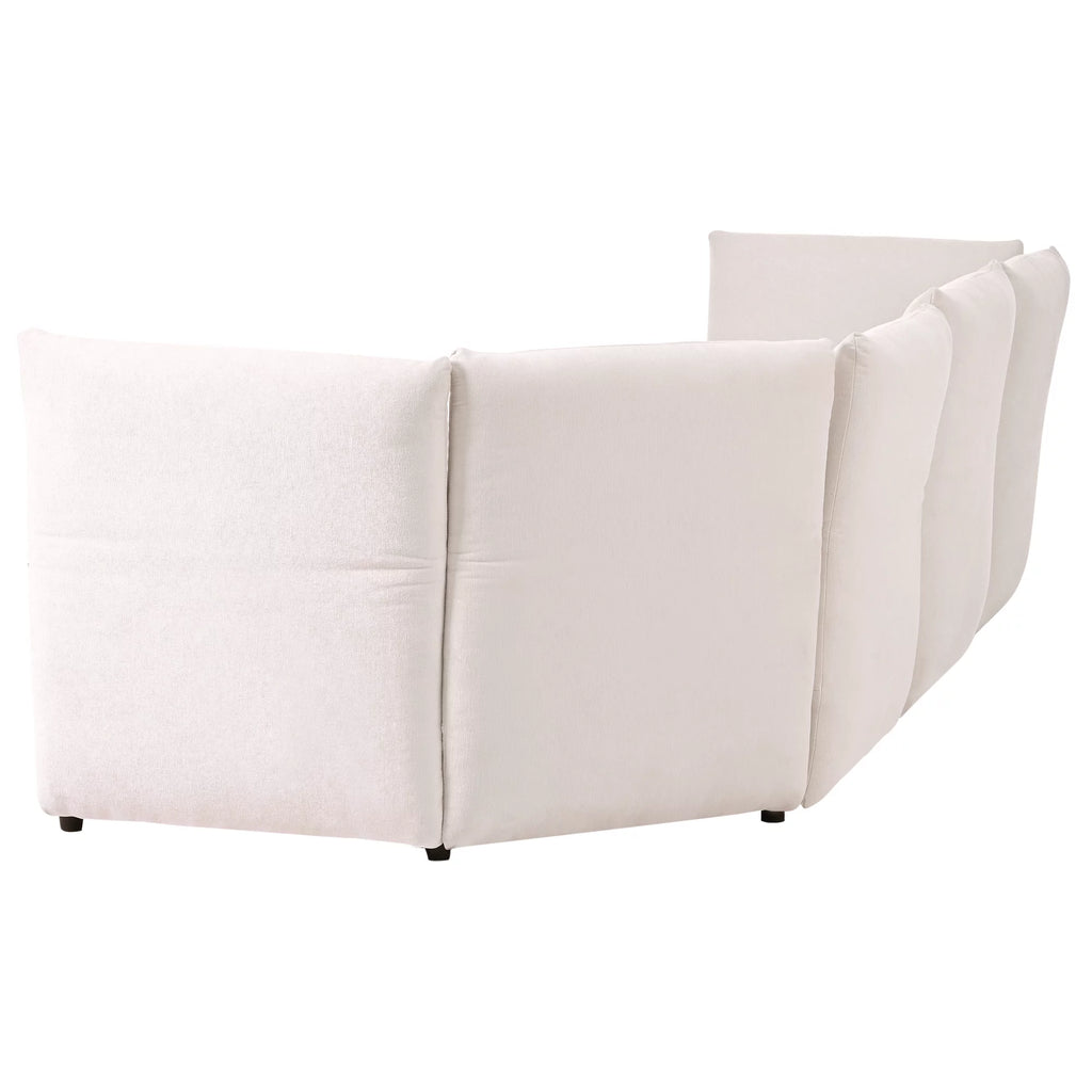Beige 3 Seater Polyester Sofa G4223