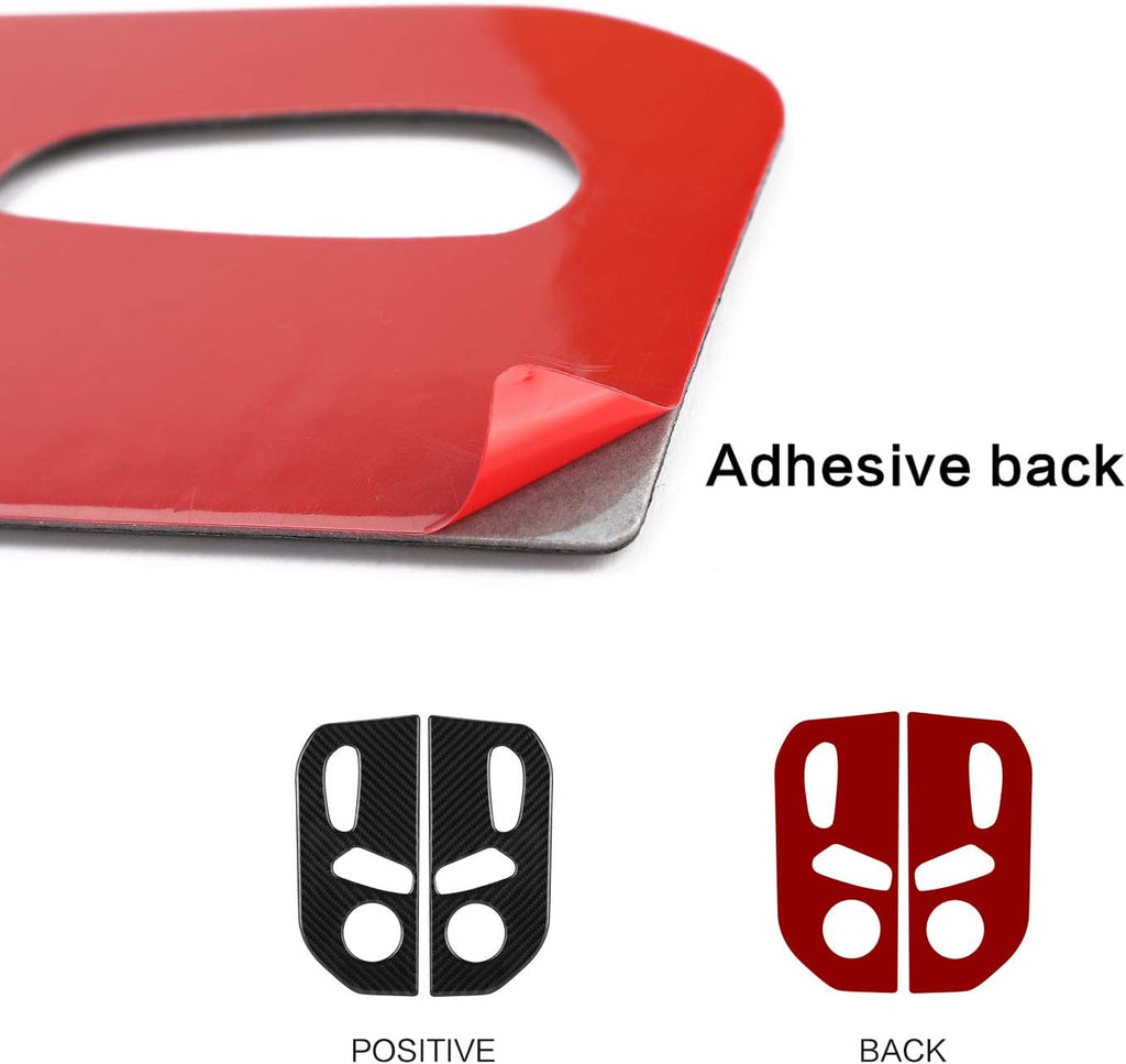 Carbon Fiber Seat Adjustment Button Frame Trim Cover 2PCS R58856