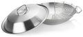 Stainless Steel Wok with Metal Lid P419