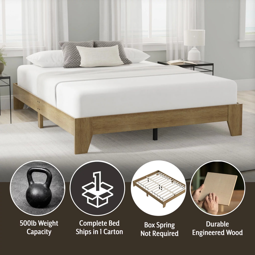 Queen Wood Platform Bed S830937