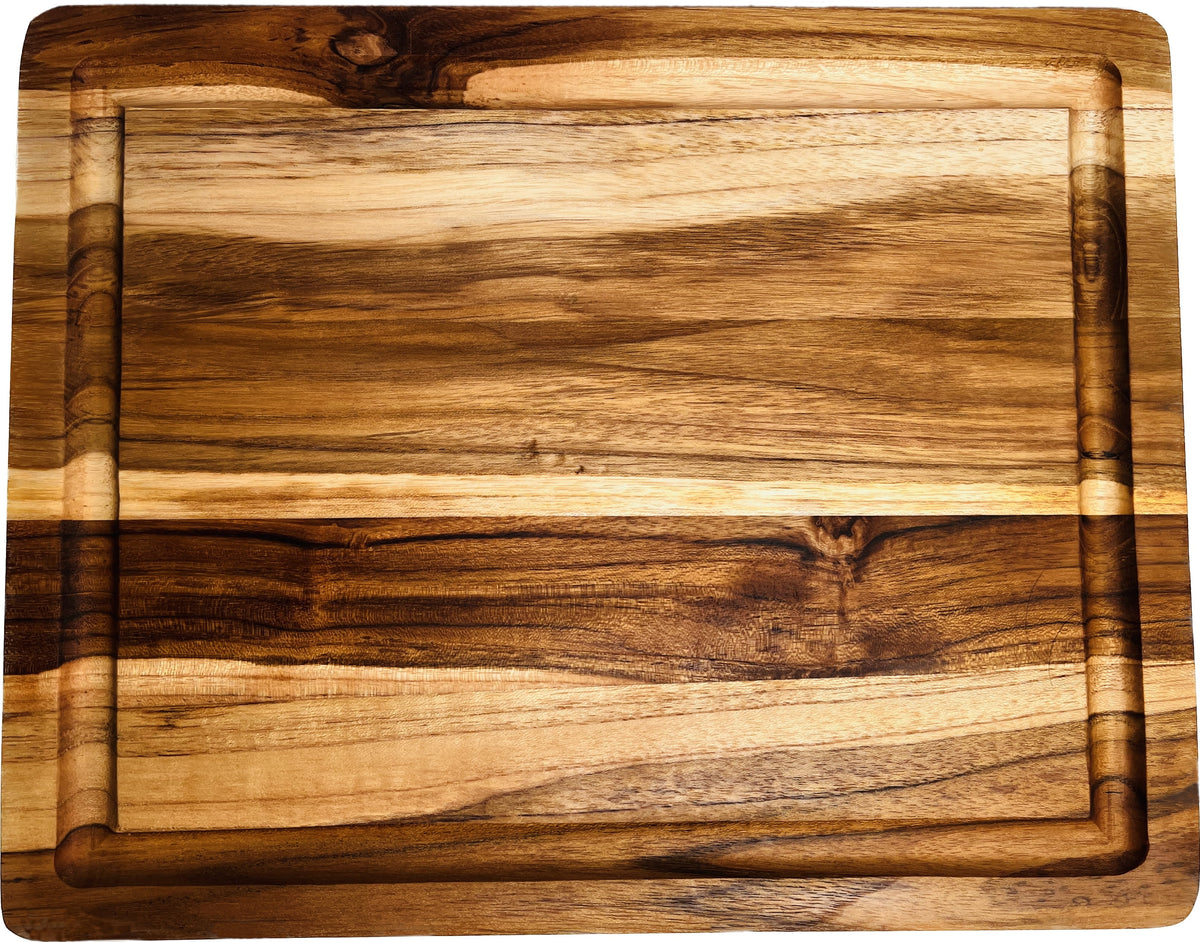 Brown Teak Wood Cutting Board with Juice Groove Q2557