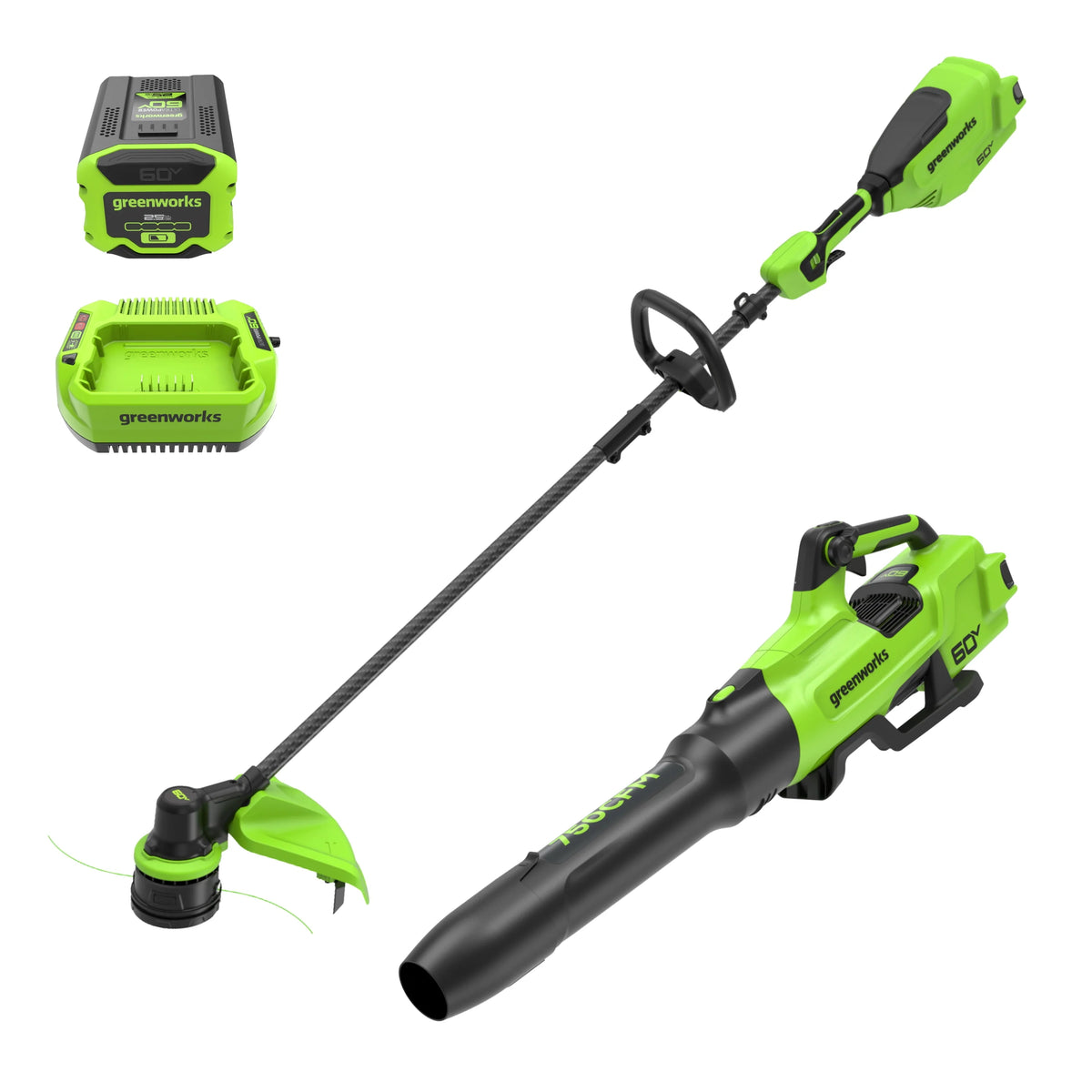 60V 16 Front Mount Carbon Fiber String Trimmer & 750 CFM Blower Kit R600970