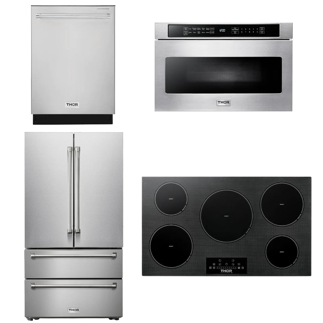 36 Induction Cooktop, Microwave, Refrigerator, Dishwasher T638