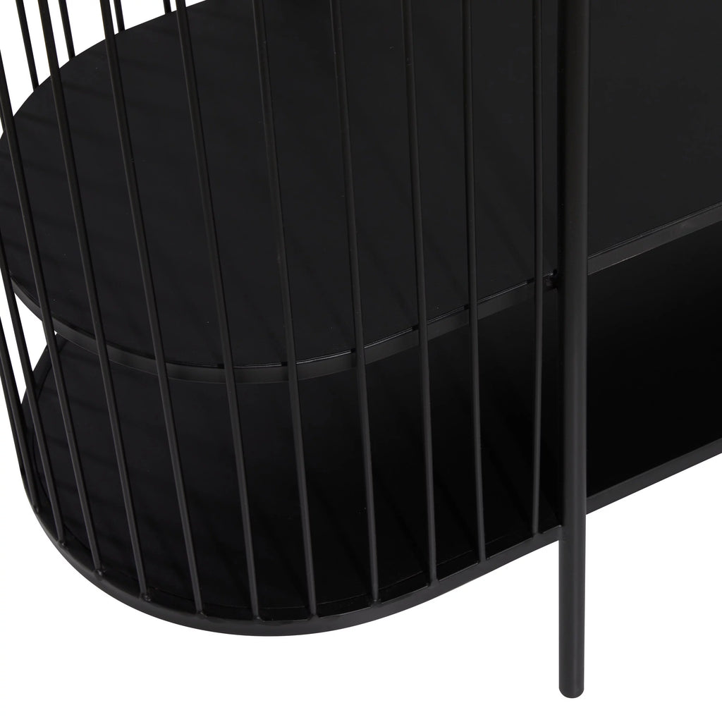 48" x 34" Black Metal 2 Shelf Console Table C67397