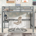 Twin Size Solid Wood Loft Bed with Desk and Ladder L78107