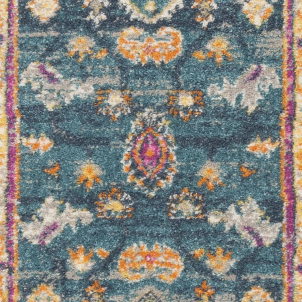 Blue Multi Floral Runner Rug 2'3" x 10' H381