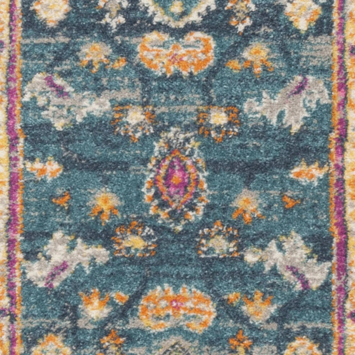 Blue Multi Floral Runner Rug 2'3" x 10' H381