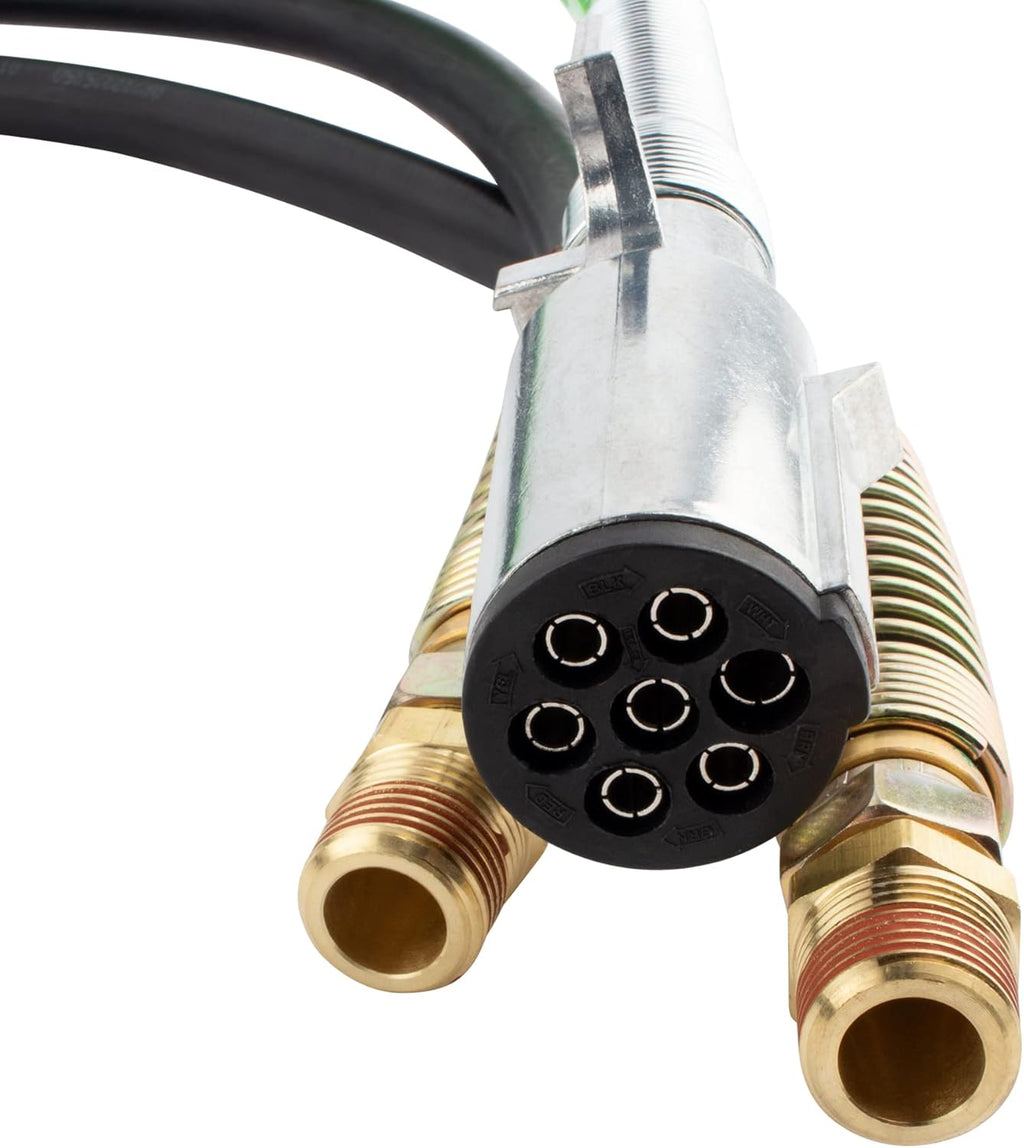 15 Ft 7 Way Truck Trailer Cable Wrap Cord ABS & Air Line Hose Assembly P555
