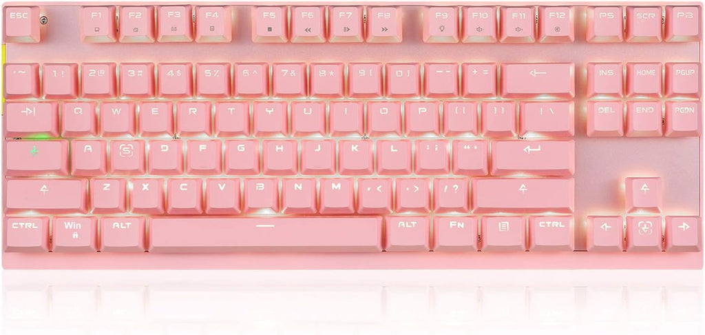 Pink 87 Keys RGB Backlit Mechanical Gaming Keyboard F341488