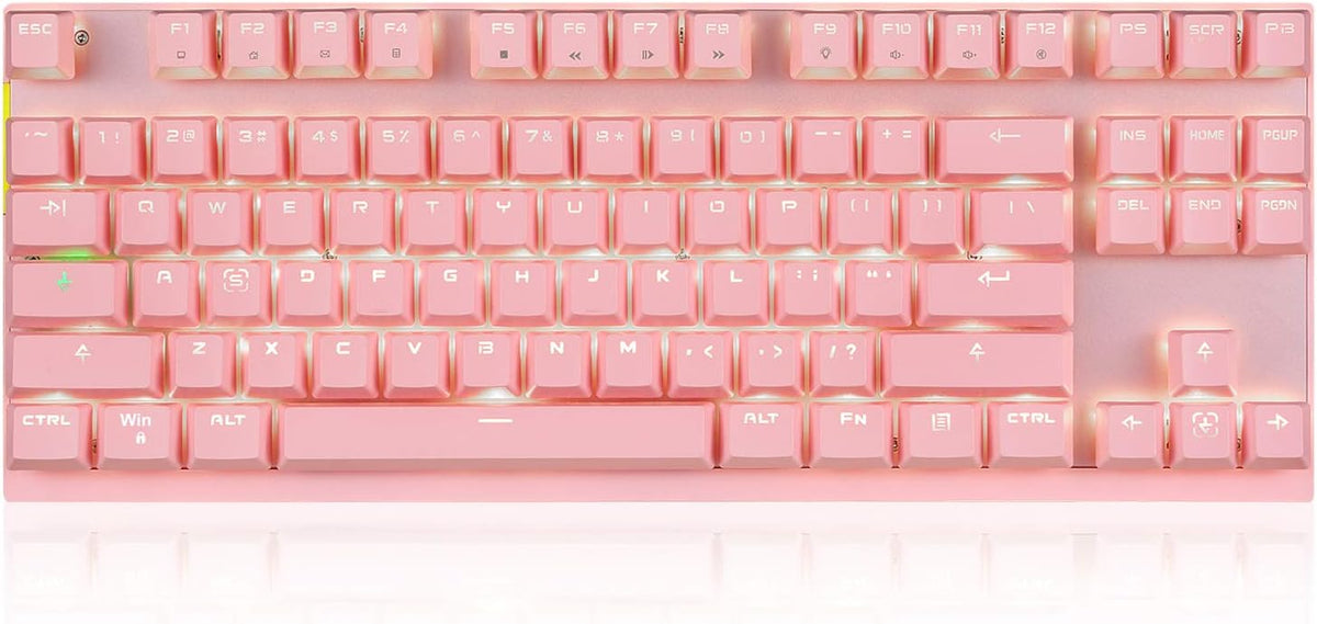 Pink 87 Keys RGB Backlit Mechanical Gaming Keyboard F341488