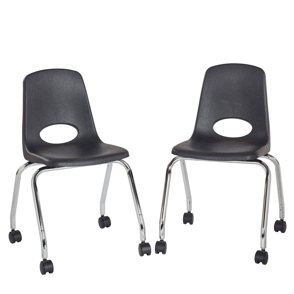 Black 18in Mobile Chair with Casters, 2-Pack G55153